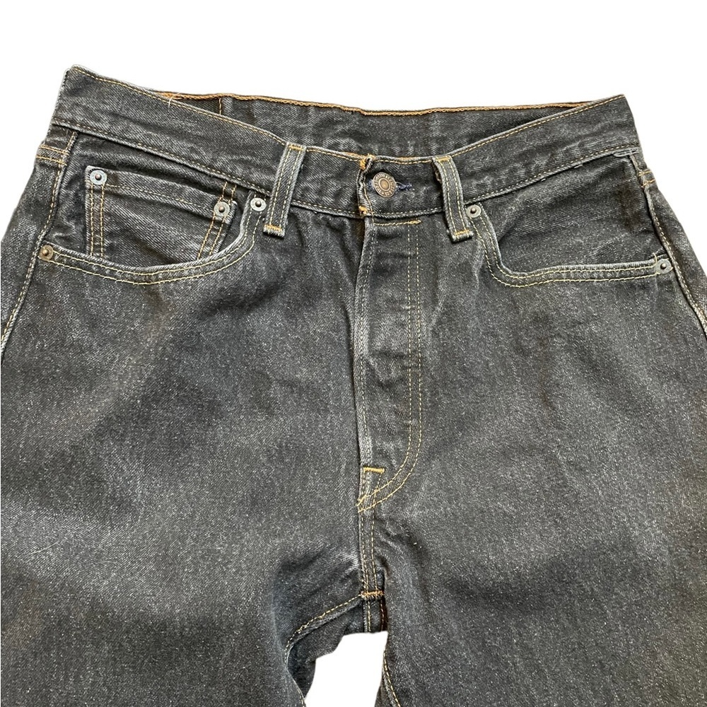 Levi’s 501 black buttonfly straight leg jeans size 32x34 - Picture 2 of 9